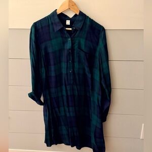 Old Navy Dark Plaid Shirt Dress size M